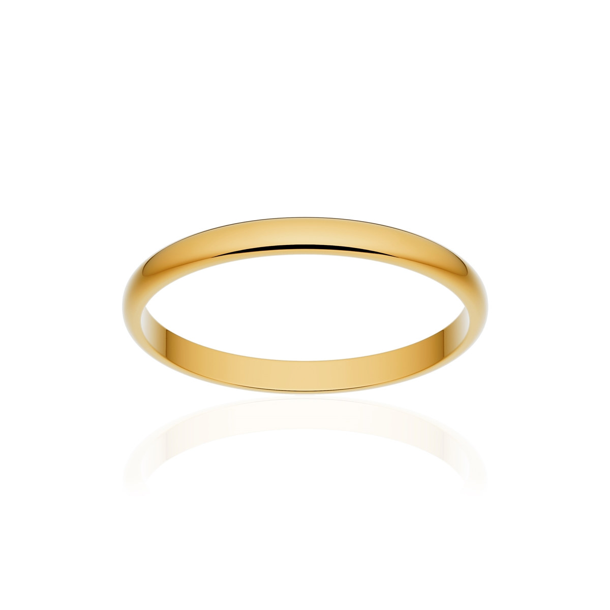 Alliance classique demi jonc or 750 jaune poli 2 mm