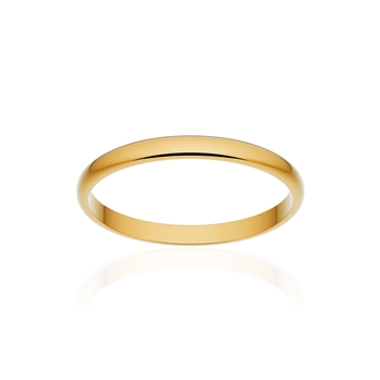 Alliance classique demi jonc or 750 jaune poli 2 mm
