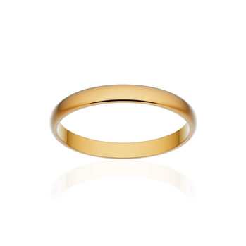 Alliance classique demi jonc or 375 jaune brossé 2,5 mm