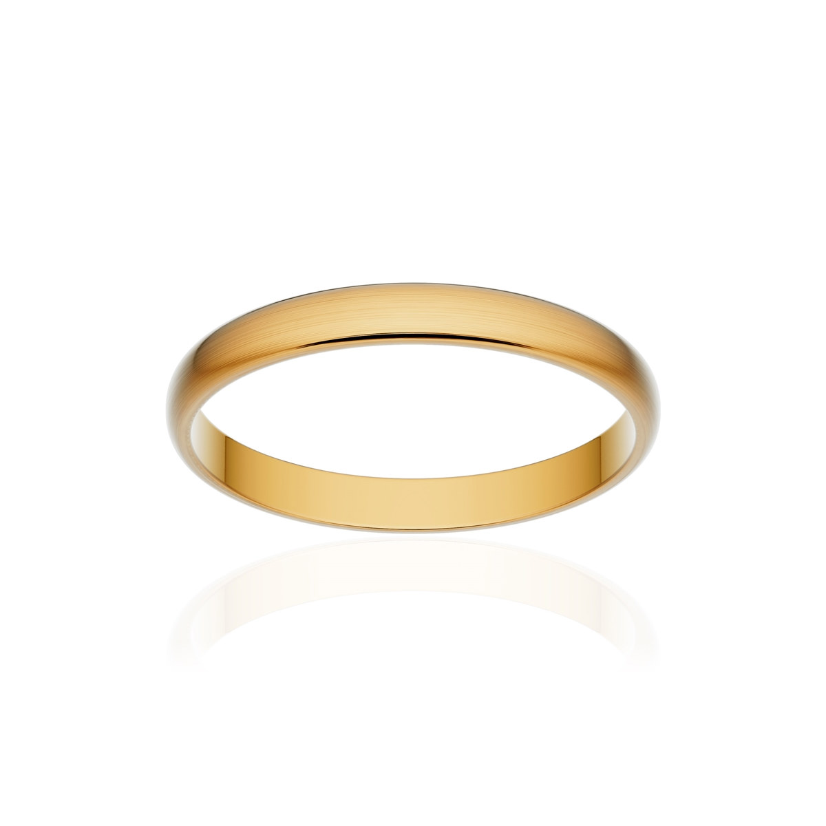 Alliance classique demi jonc or 750 jaune brossé 2,5 mm