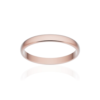 Alliance classique demi jonc or 750 rose brossé 2,5 mm