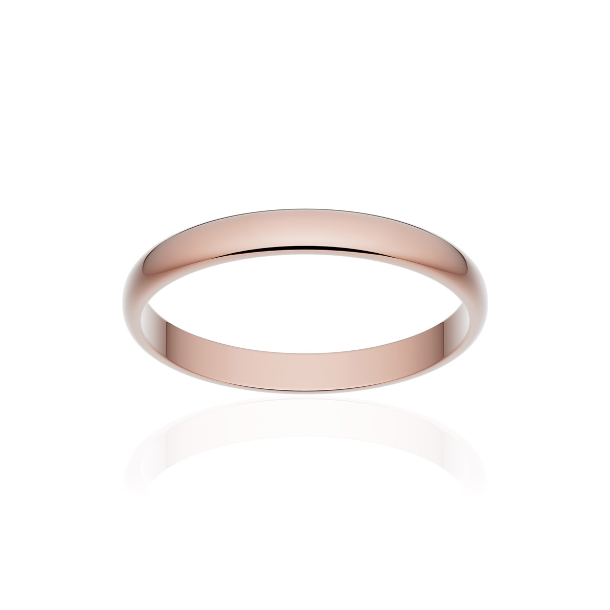 Alliance classique demi jonc or 750 rose poli 2,5 mm
