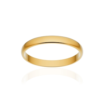 Alliance classique demi jonc or 750 jaune poli 2,5 mm