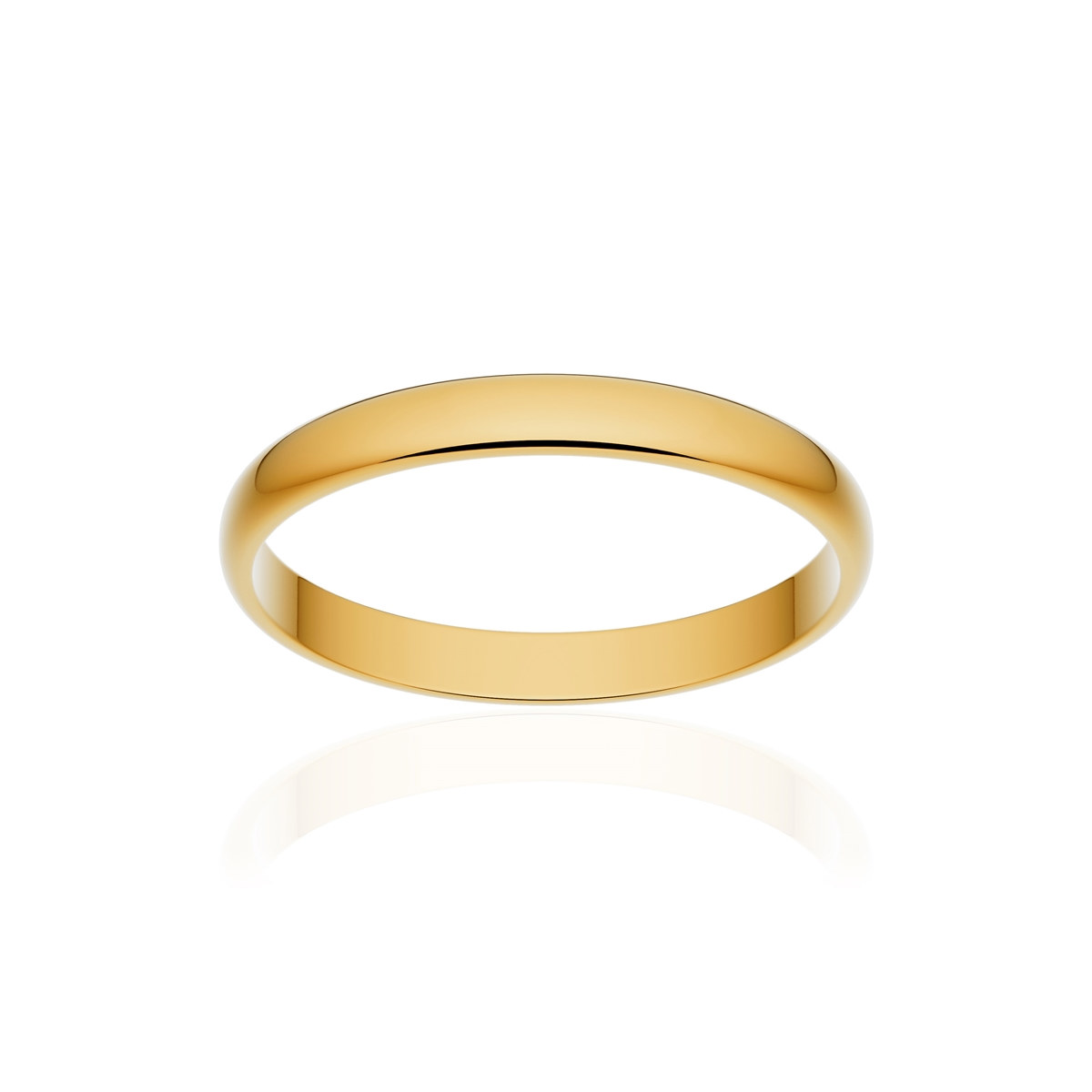 Alliance classique demi jonc or 375 jaune poli 2,5 mm
