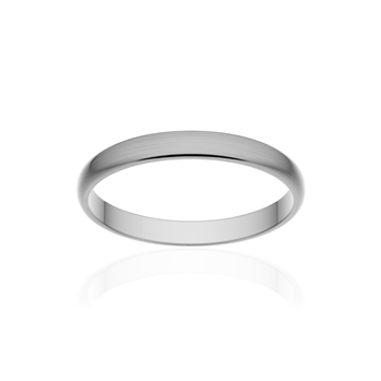 Alliance classique demi jonc or 750 blanc brossé 2,5 mm