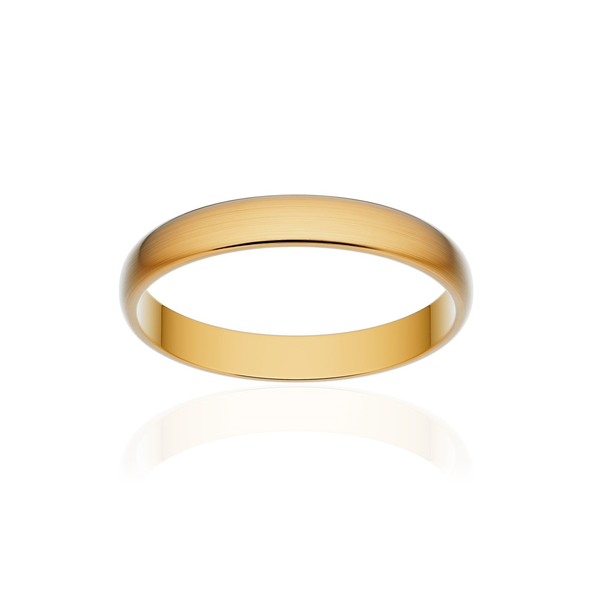 Alliance classique demi jonc or 375 jaune brossé 3 mm