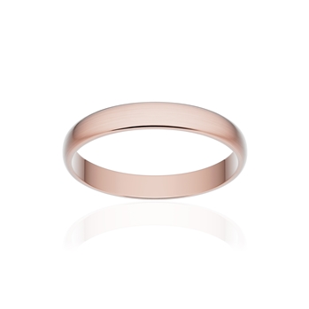 Alliance classique demi jonc or 750 rose brossé 3 mm
