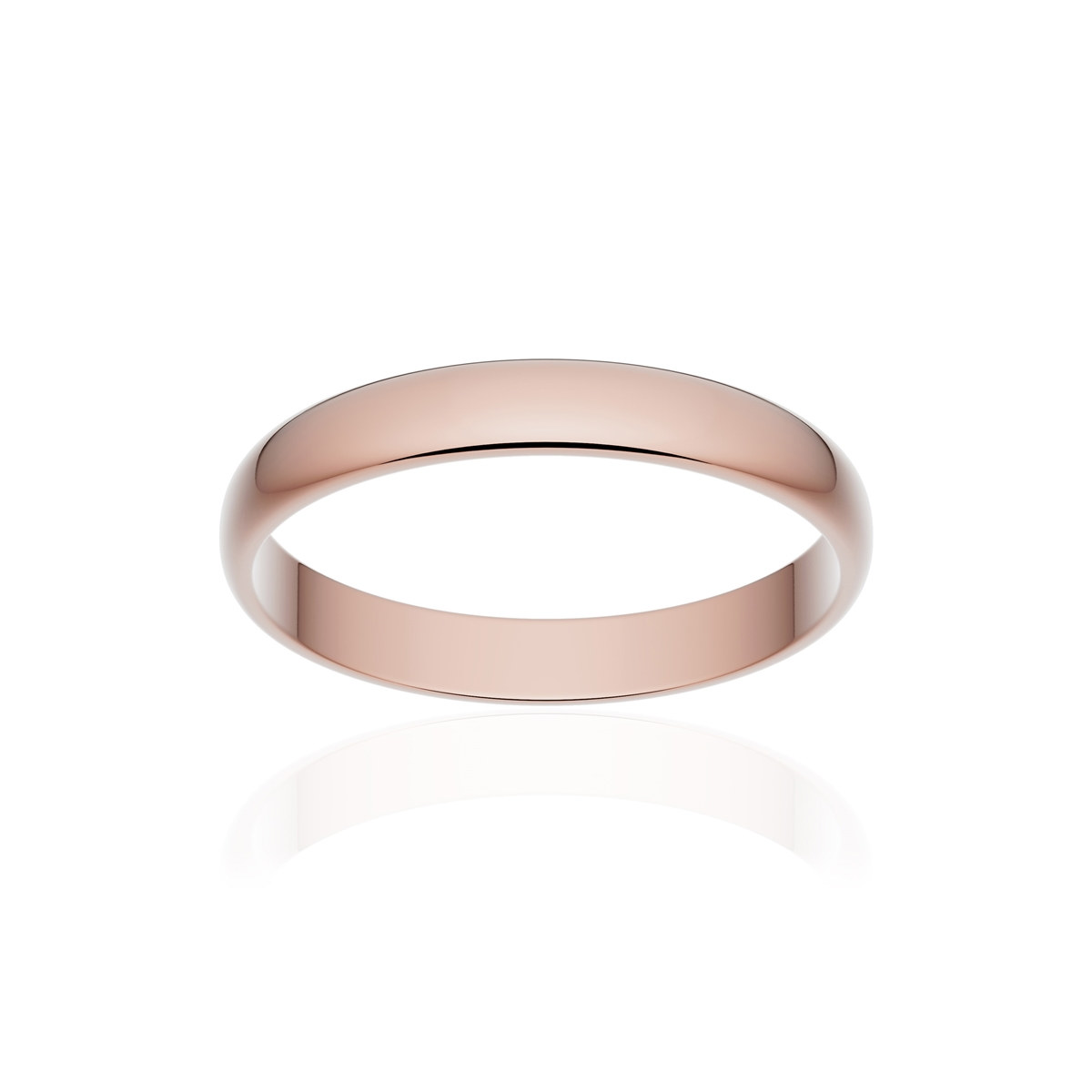 Alliance classique demi jonc or 750 rose poli 3 mm
