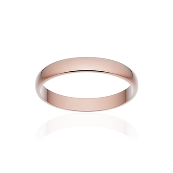 Alliance classique demi jonc or 750 rose poli 3 mm