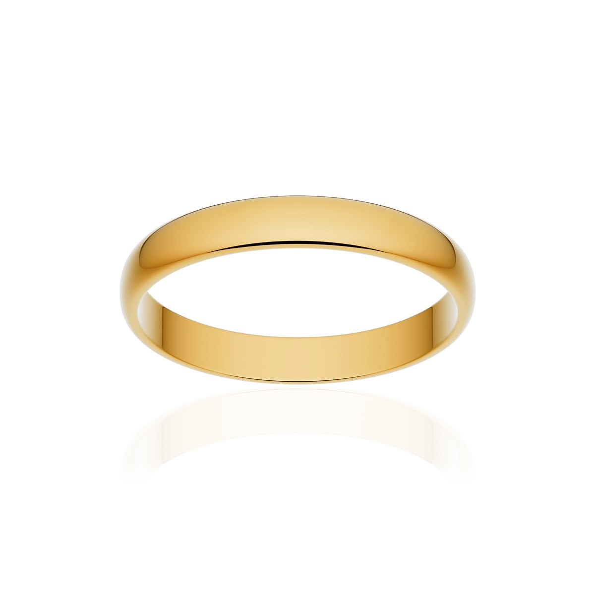 Alliance classique demi jonc or 750 jaune poli 3 mm