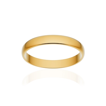 Alliance classique demi jonc or 375 jaune poli 3 mm