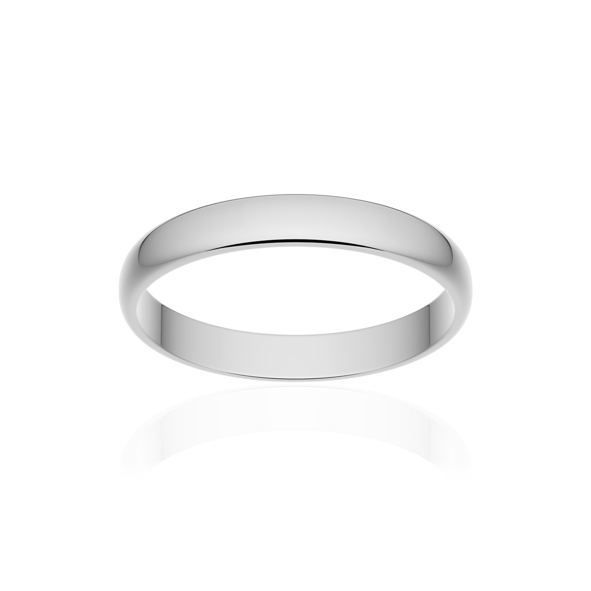 Alliance classique demi jonc platine 950 poli 3 mm