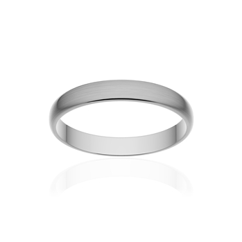 Alliance classique demi jonc or 750 blanc brossé 3 mm
