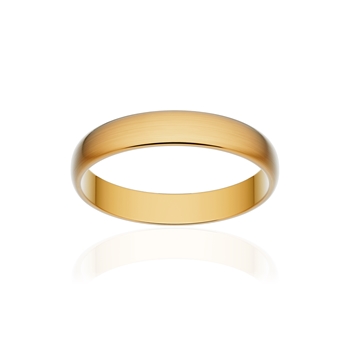 Alliance classique demi jonc or 750 jaune brossé 3,5 mm