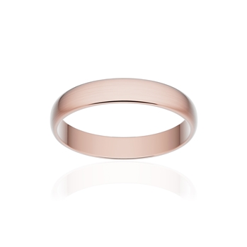 Alliance classique demi jonc or 750 rose brossé 3,5 mm