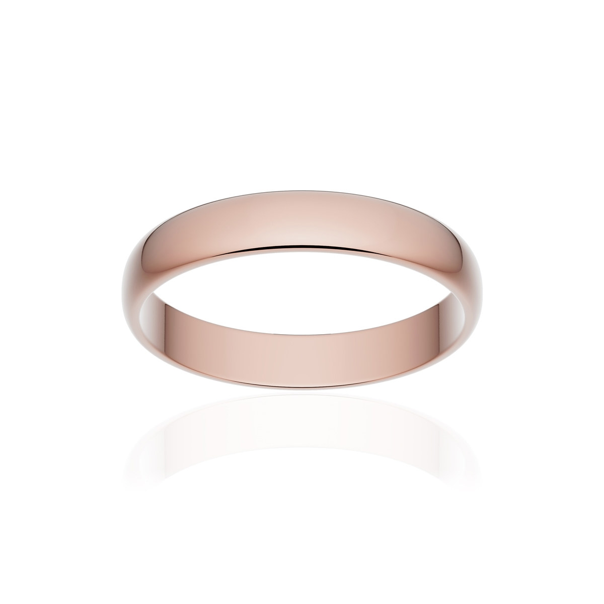 Alliance classique demi jonc or 750 rose poli 3,5 mm