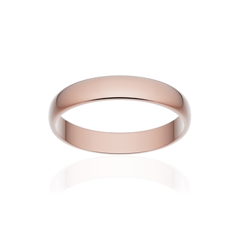 Alliance classique demi jonc or 750 rose poli 3,5 mm