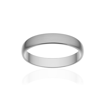 Alliance classique demi jonc or 750 blanc brossé 3,5 mm