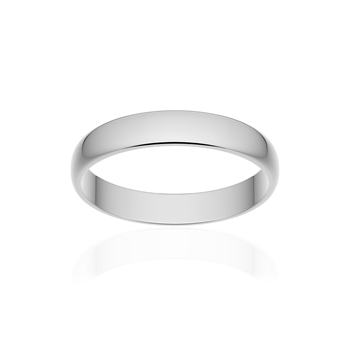 Alliance classique demi jonc or 375 blanc poli 3,5 mm