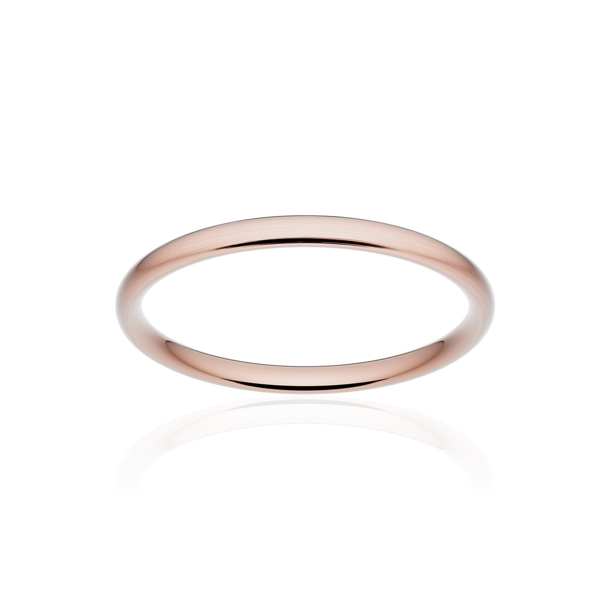 Alliance classique demi jonc confort or 750 rose brossé 2 mm