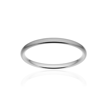 Alliance classique demi jonc confort or 750 blanc brossé 2 mm