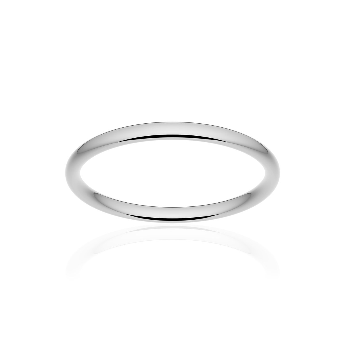 Alliance classique demi jonc confort or 750 blanc poli 2 mm