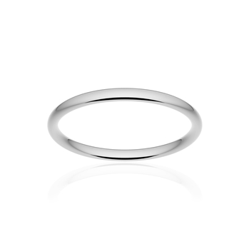 Alliance classique demi jonc confort or 750 blanc poli 2 mm