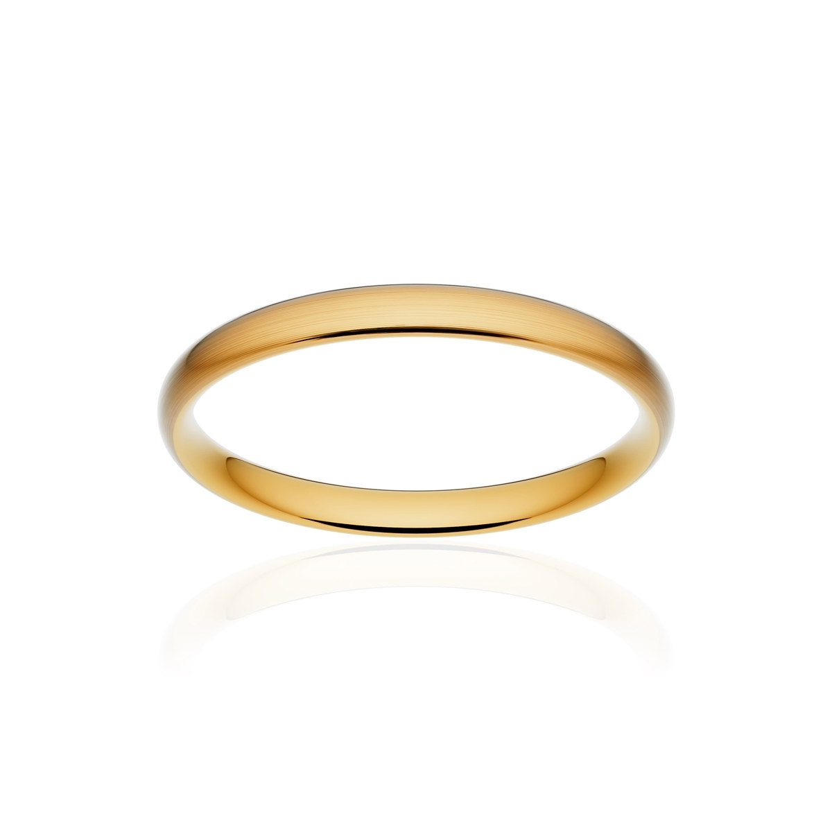 Alliance classique demi jonc confort or 750 jaune brossé 2,5 mm