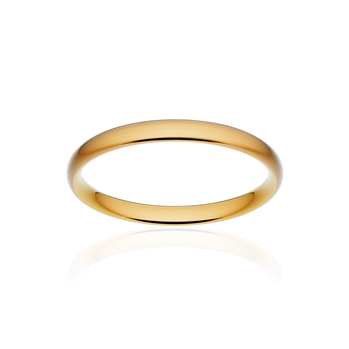 Alliance classique demi jonc confort or 750 jaune brossé 2,5 mm
