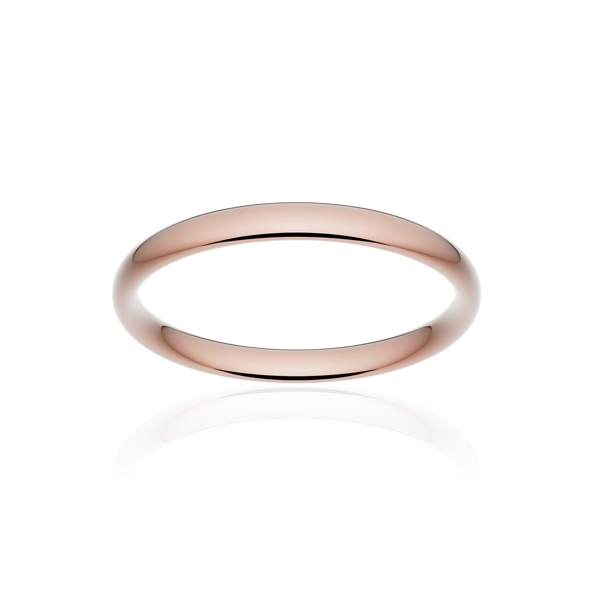 Alliance classique demi jonc confort or 750 rose poli 2,5 mm