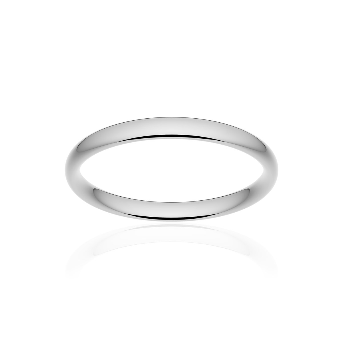 Alliance classique demi jonc confort platine 950 poli 2,5 mm