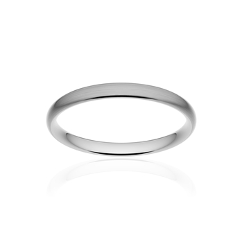 Alliance classique demi jonc confort or 750 blanc brossé 2,5 mm