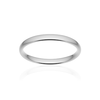 Alliance classique demi jonc confort or 375 blanc poli 2,5 mm