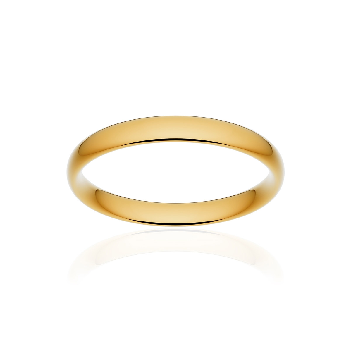 Alliance classique demi jonc confort or 750 jaune poli 3 mm