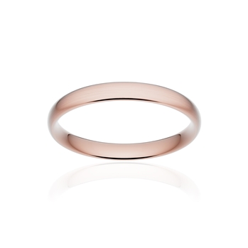 Alliance classique demi jonc confort or 750 rose brossé 3 mm