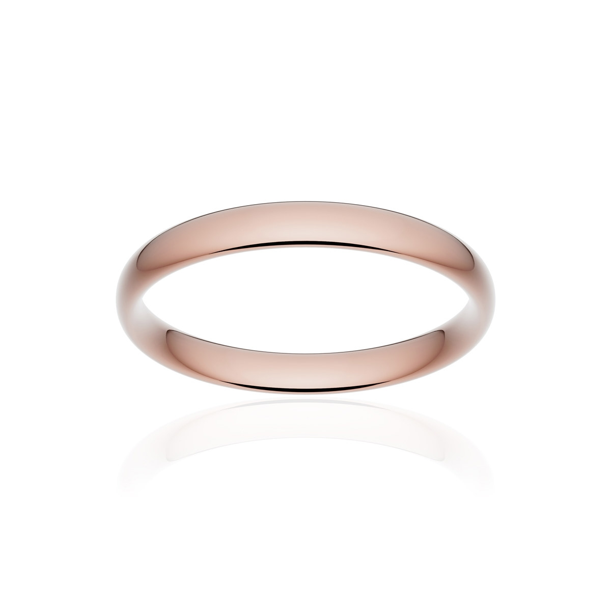 Alliance classique demi jonc confort or 750 rose poli 3 mm