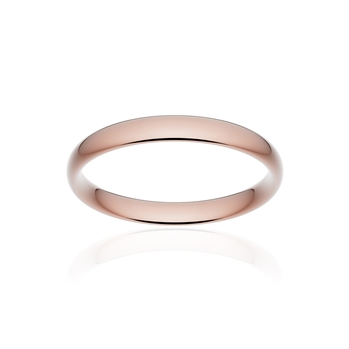 Alliance classique demi jonc confort or 750 rose poli 3 mm