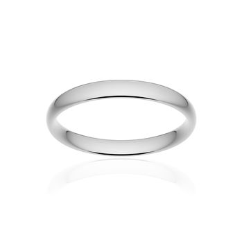Alliance classique demi jonc confort or 375 blanc poli 3 mm