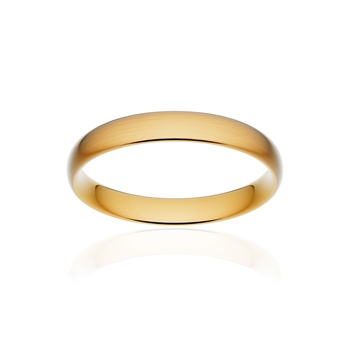 Alliance classique demi jonc confort or 750 jaune brossé 3,5 mm