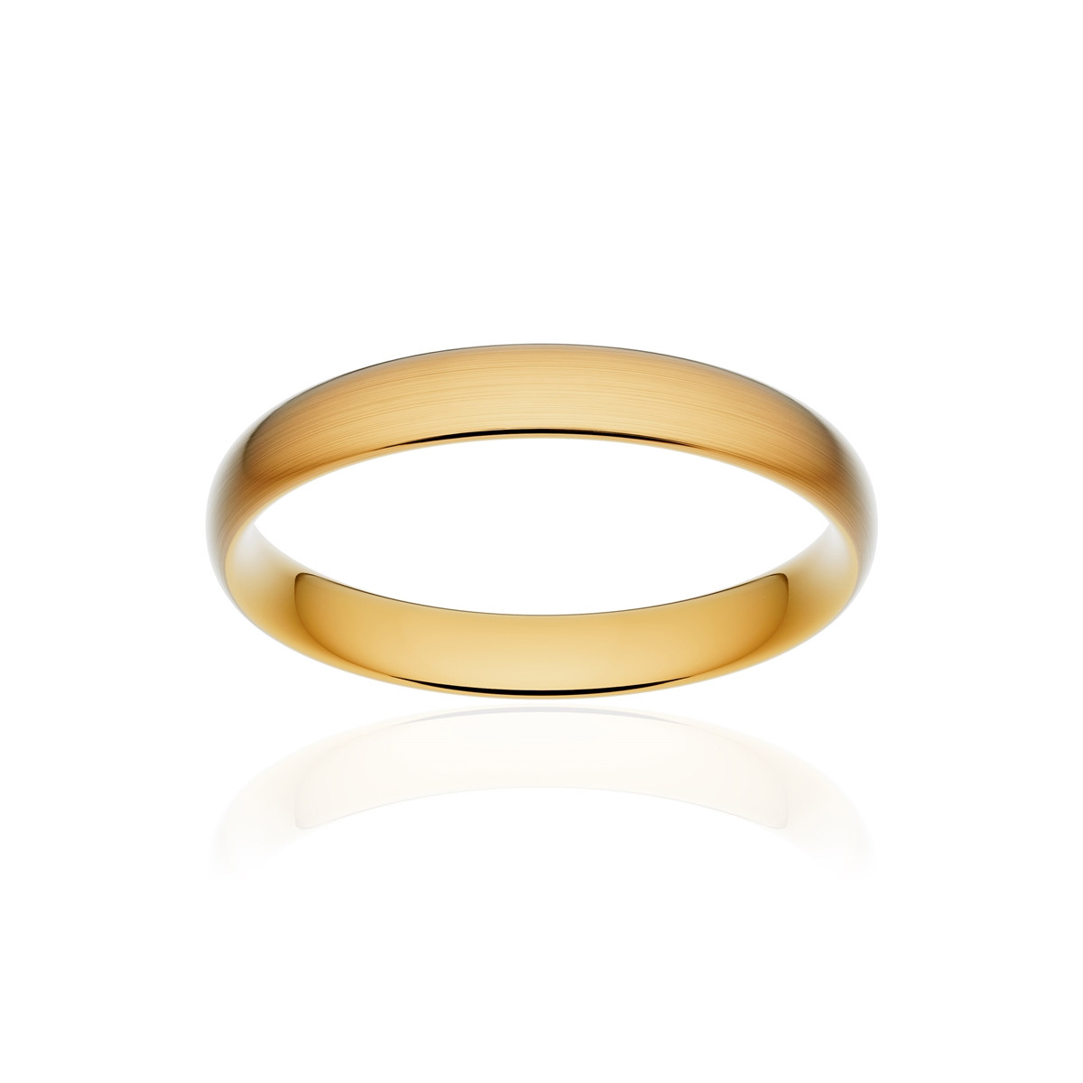 Alliance classique demi jonc confort or 375 jaune brossé 3,5 mm