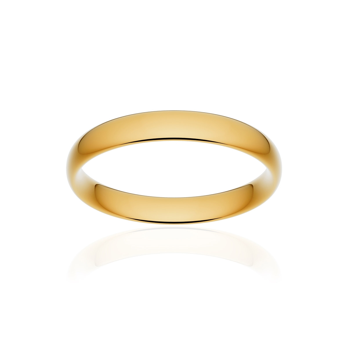 Alliance classique demi jonc confort or 750 jaune poli 3,5 mm