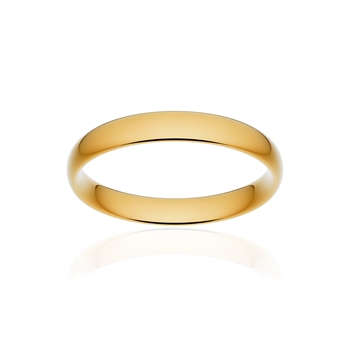 Alliance classique demi jonc confort or 375 jaune poli 3,5 mm