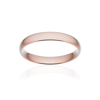 Alliance classique demi jonc confort or 750 rose brossé 3,5 mm