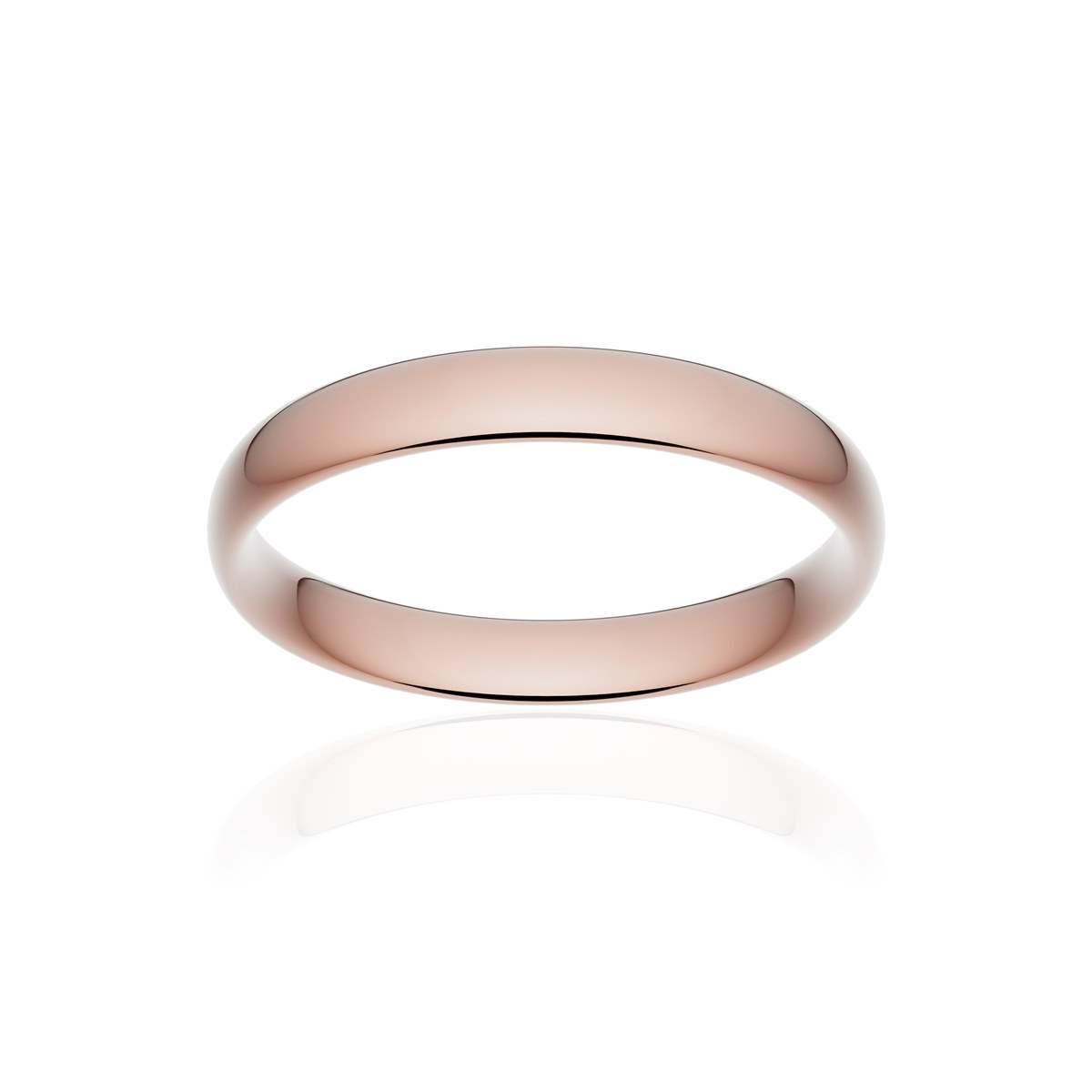 Alliance classique demi jonc confort or 750 rose poli 3,5 mm