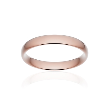 Alliance classique demi jonc confort or 750 rose poli 3,5 mm