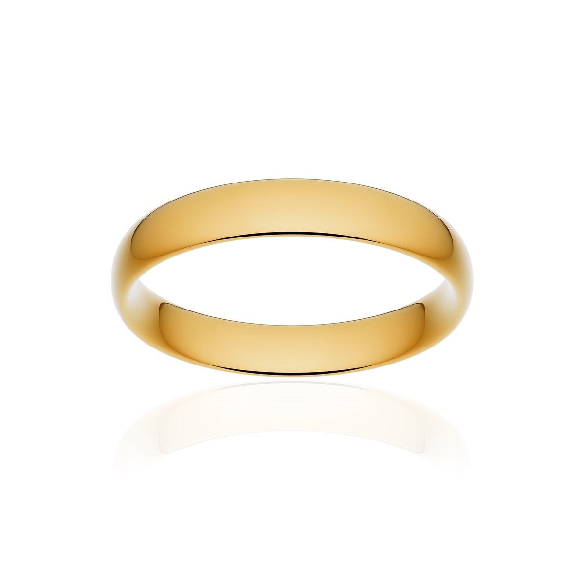 Alliance classique demi jonc confort or 750 jaune poli 4 mm