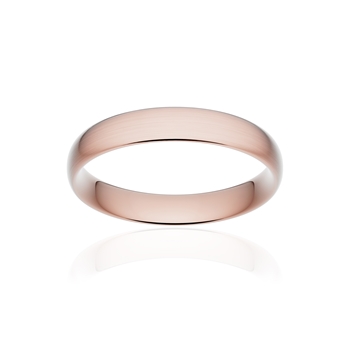 Alliance classique demi jonc confort or 750 rose brossé 4 mm