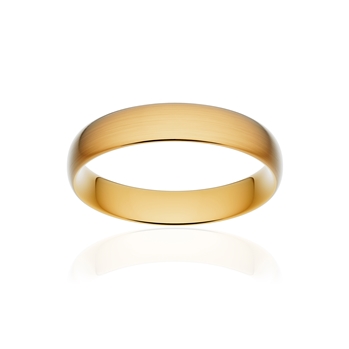 Alliance classique demi jonc confort or 750 jaune brossé 4,5 mm