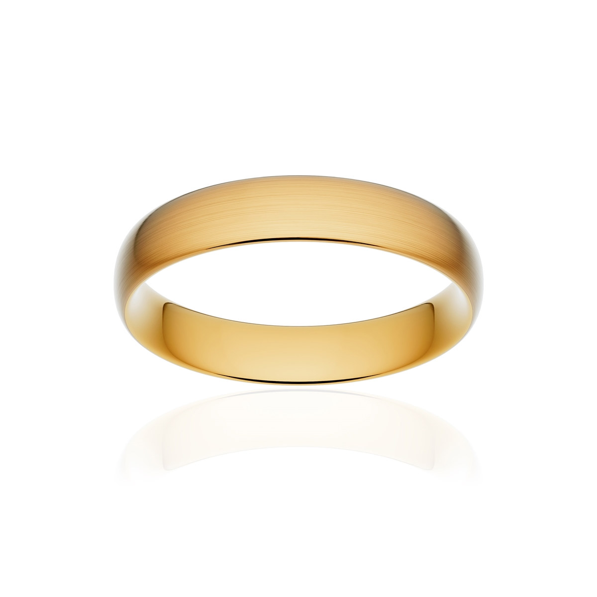 Alliance classique demi jonc confort or 375 jaune brossé 4,5 mm