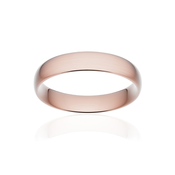 Alliance classique demi jonc confort or 750 rose brossé 4,5 mm